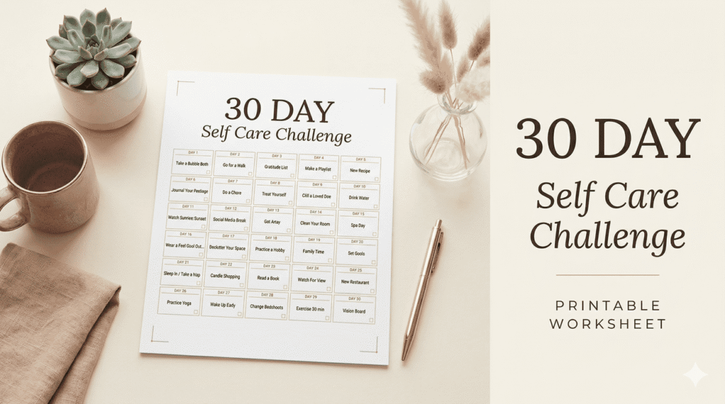 self care challenge printable