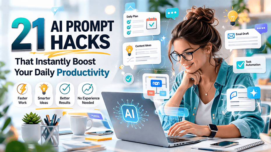 AI prompts for productivity workspace with AI tools and task automation